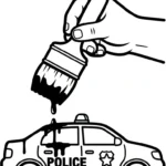 coloriage Voiture de Police pour enfant de 5 ans
