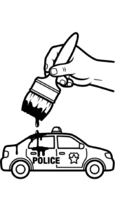 coloriage Voiture de Police pour enfant de 5 ans