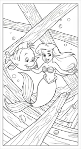 coloriage Ariel updated pour enfant de 5 ans