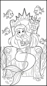coloriage Ariel updated à imprimer pour enfant de 2 ans