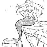 coloriage Ariel updated a imprimer pour enfant de 4 ans