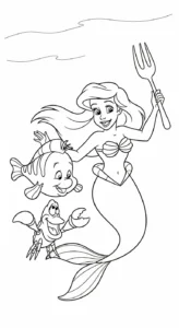 coloriage Ariel updated gratuit à imprimer