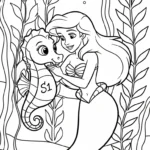 coloriage Ariel updated et decoupage