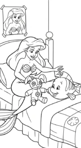 coloriage Ariel updated pour enfant de 8 ans
