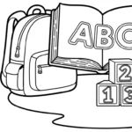 coloriage Cartable updated pour enfants