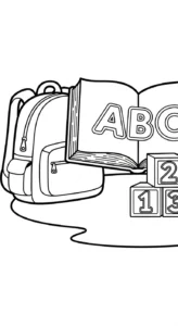 coloriage Cartable updated pour enfants