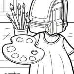 coloriage Cartable updated pour enfants a imprimer gratuit