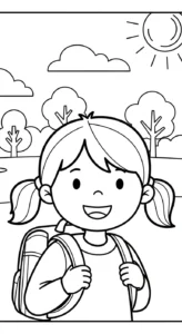 coloriage Cartable updated educatif pour enfant