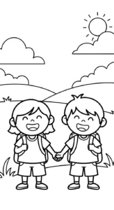 coloriage Cartable updated pour enfants a imprimer gratuit