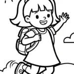 coloriage Cartable updated à imprimer pour enfant de 8 ans