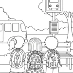 coloriage Cartable updated pour enfants