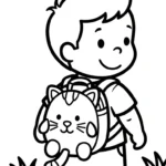 coloriage Cartable updated pour enfant de 3 ans