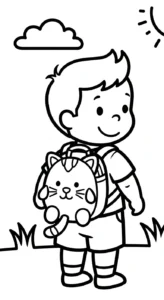 coloriage Cartable updated pour enfant de 3 ans