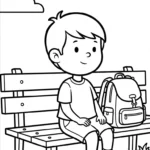 coloriage Cartable updated pour enfant à imprimer
