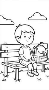 coloriage Cartable updated pour enfant à imprimer