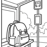 coloriage Cartable updated à imprimer pour enfant de 8 ans
