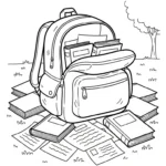 coloriage Cartable updated à imprimer pour enfant de 7 ans