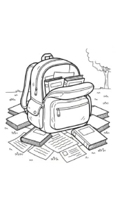 coloriage Cartable updated à imprimer pour enfant de 7 ans
