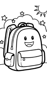 coloriage Cartable updated pour enfant de 2 ans