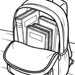 a imprimer coloriage Cartable updated gratuit