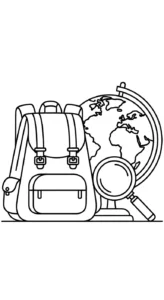 imprimer coloriage Cartable updated gratuit