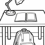 a imprimer coloriage Cartable updated gratuit