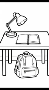 a imprimer coloriage Cartable updated gratuit