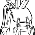 coloriage Cartable updated pour enfant