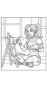 coloriage Harley Quinn updated pour enfant de 4 ans
