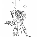 coloriage Harley Quinn updated pour enfant de 8 ans