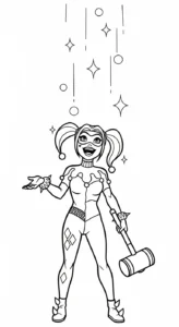 coloriage Harley Quinn updated pour enfant de 8 ans