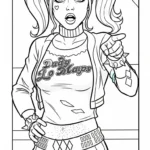 coloriage Harley Quinn updated gratuit pour enfants