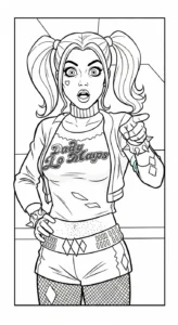 coloriage Harley Quinn updated gratuit pour enfants