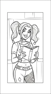 image de coloriage Harley Quinn updated pour enfant