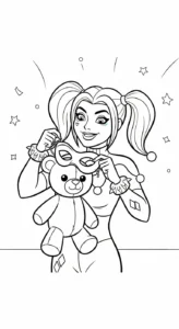 coloriage Harley Quinn updated et decoupage