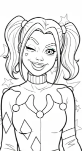 coloriage Harley Quinn updated pour enfants à imprimer