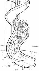 coloriage Harley Quinn updated pour enfant de 6 ans