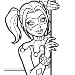 coloriage Harley Quinn updated pour enfants a imprimer