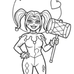 coloriage Harley Quinn updated pour enfant de 8 ans