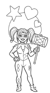 coloriage Harley Quinn updated pour enfant de 8 ans