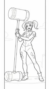 coloriage Harley Quinn updated pour enfant de à imprimer