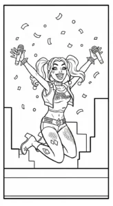 image pour coloriage Harley Quinn updated enfant