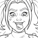 coloriage Harley Quinn updated pour enfant de 5 ans