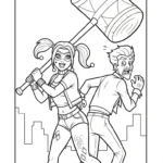 coloriage Harley Quinn updated à imprimer pour enfant de 10 ans
