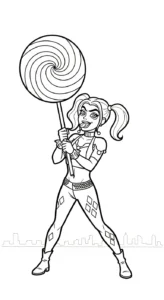 coloriage Harley Quinn updated pour enfants a imprimer
