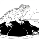 image pour coloriage Iguane enfant