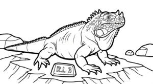 coloriage Iguane à imprimer gratuitement pdf