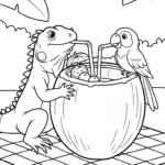 coloriage Iguane a telecharger