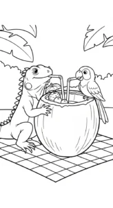 coloriage Iguane a telecharger