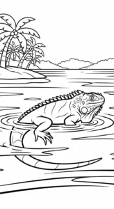 coloriage Iguane à imprimer pour enfant de 6 ans